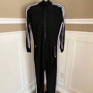 Black with white stripes jumpsuit